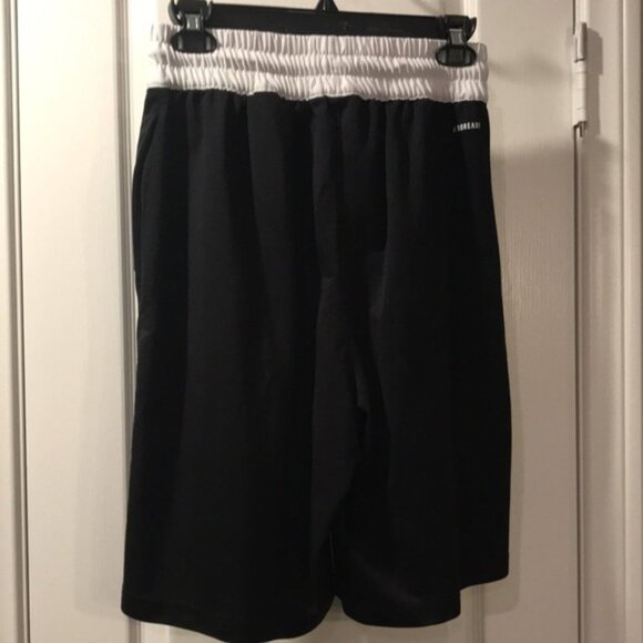 Adidas Mens Athletic Basketball Shorts 3 Stripes Black White Size Med EUC #0422 - Picture 5 of 10